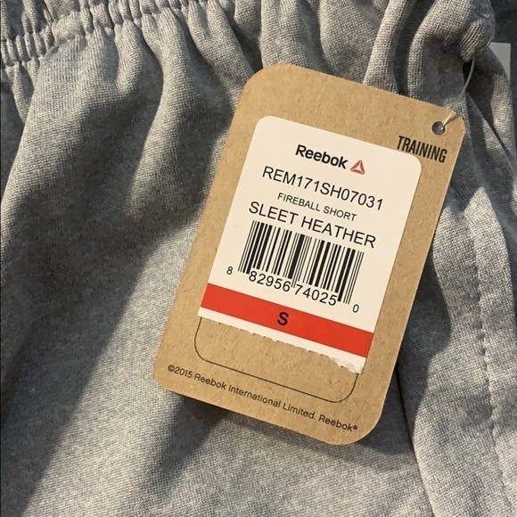 New Men’s Reebok Drawstring Athletic Shorts Gray - Picture 5 of 12